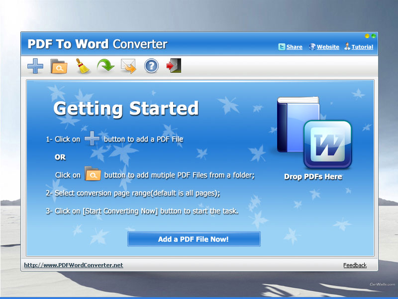 Click to view PDF To WORD Converter 2.0 screenshot